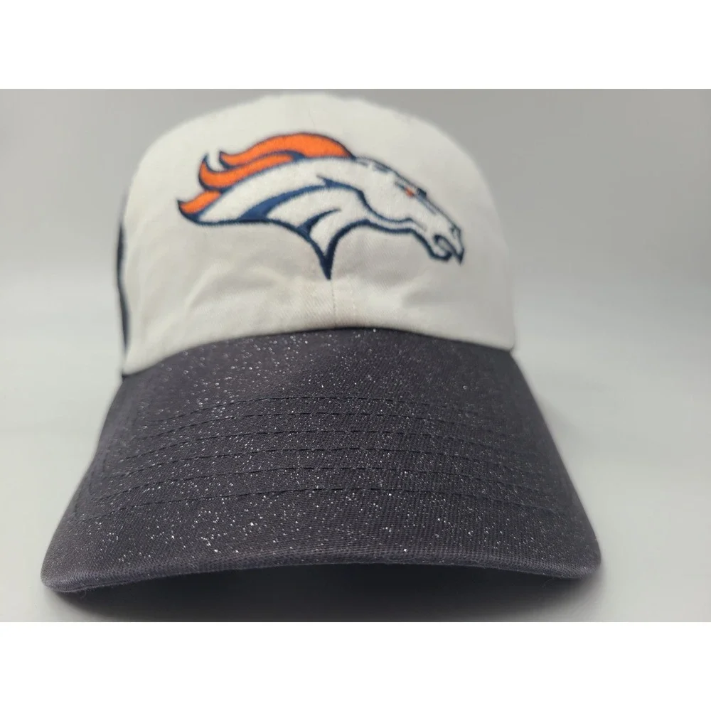 Women Denver Broncos Glitter Sparkles NFL‎ Team Apparel Strapback Hat Cap White